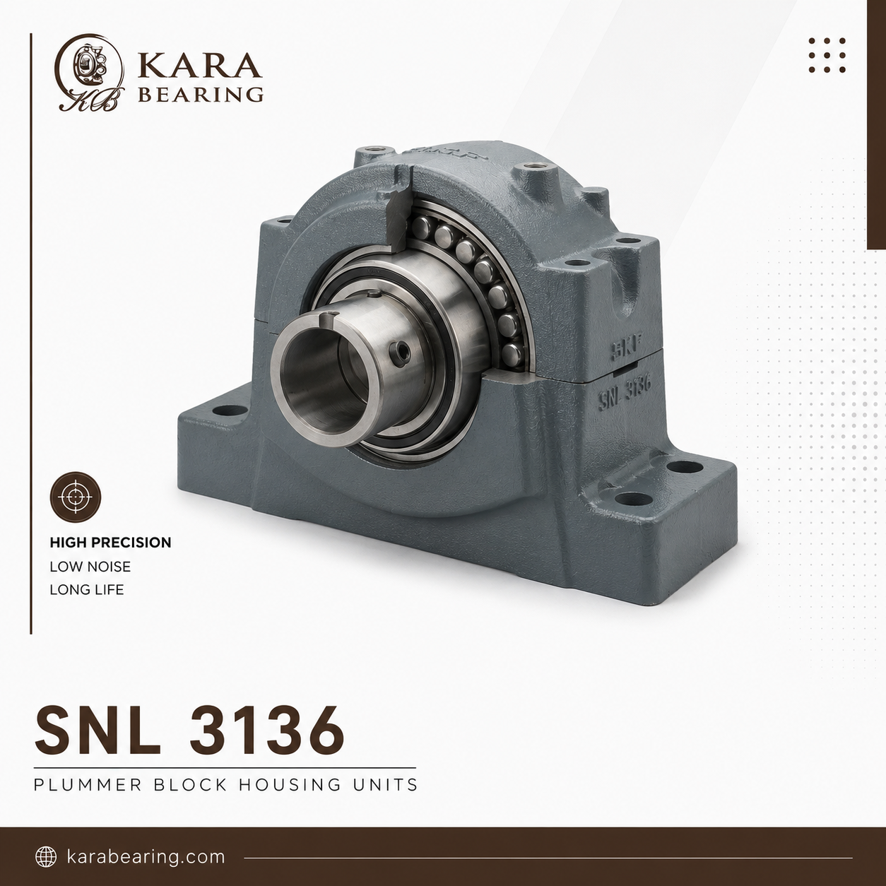 یاتاقان SNL 3136 1 یاتاقان SNL 3136 صنعتی با بدنه دو تکه برای نصب رولبرینگ و بلبرینگ خودتنظیم