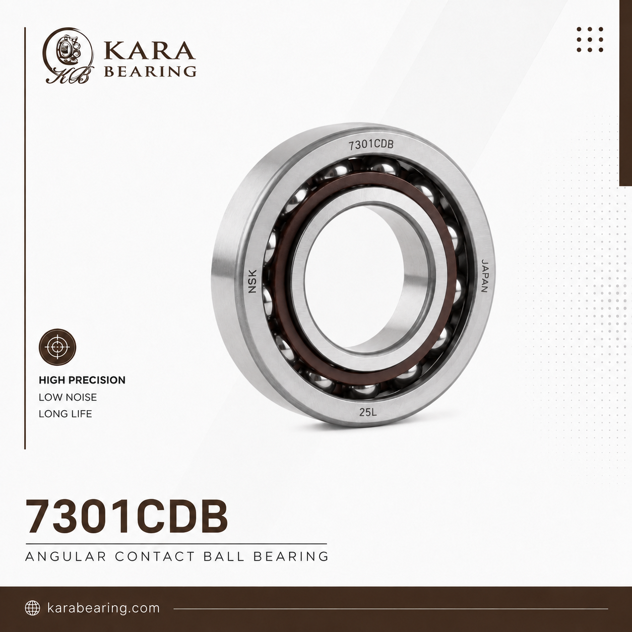 بلبرینگ تماس زاویه ای 7301CDB 1 بلبرینگ تماس زاویه ای 7301CDB مناسب تجهیزات صنعتی، ماشینآلات دقیق و سیستمهای انتقال قدرت