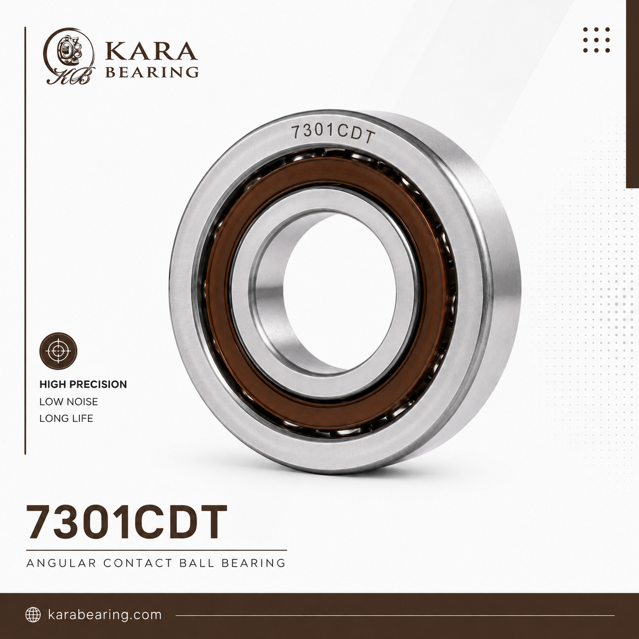 بلبرینگ تماس زاویه ای 7301CDT 1 بلبرینگ تماس زاویه ای 7301CDT مناسب الکتروموتور، گیربکس و ماشینآلات صنعتی