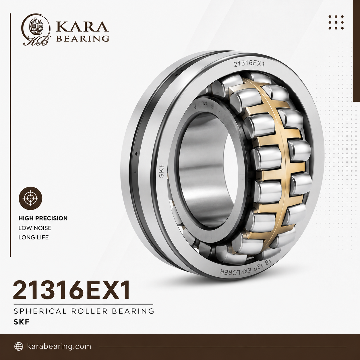 رولبرینگ بشکه ای 21316EX1 1 رولبرینگ بشکه ای 21316EX1 مناسب ماشینآلات صنعتی، معادن و تجهیزات سنگین