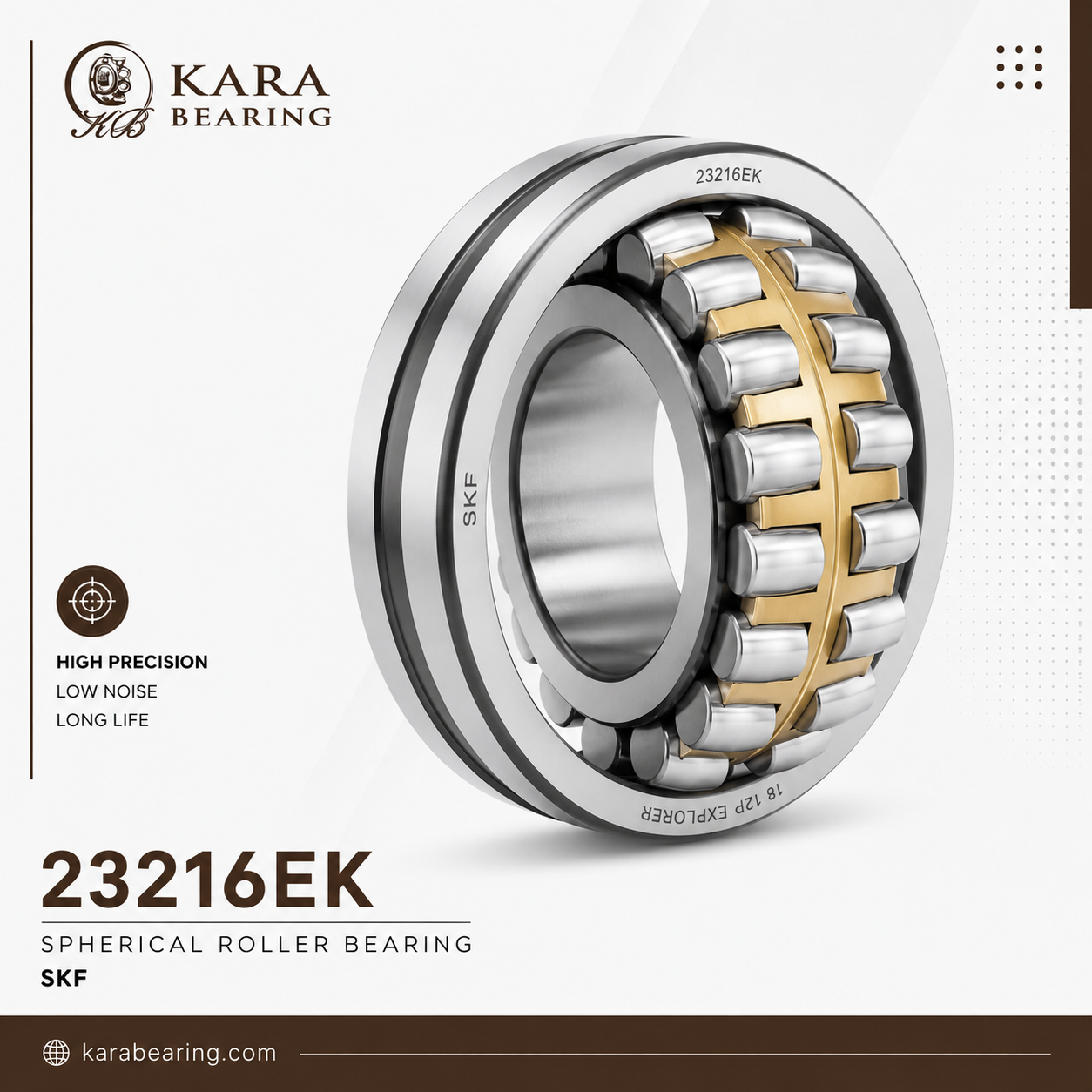 رولبرینگ بشکه ای 23216EK 1 رولبرینگ بشکه ای 23216EK با سوراخ مخروطی مناسب ماشینآلات صنعتی و تجهیزات سنگین