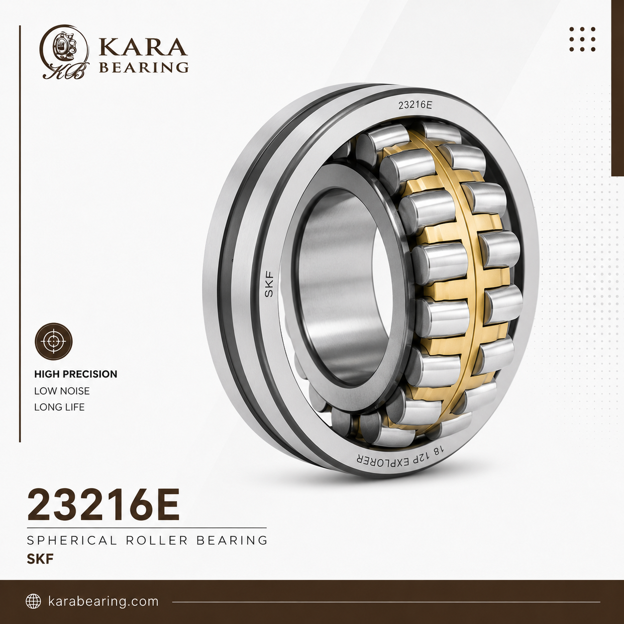 رولبرینگ بشکه ای 23216E 1 رولبرینگ بشکه ای 23216E مناسب ماشینآلات صنعتی، معادن و تجهیزات سنگین
