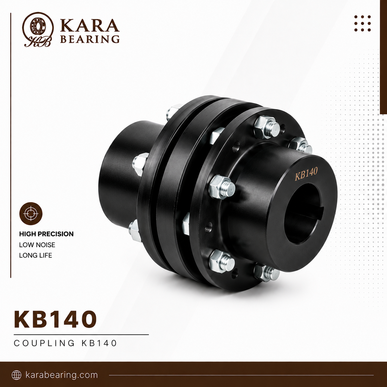 کوپلینگ KB140 1 کوپلینگ KB140 صنعتی مناسب انتقال قدرت در گیربکس، الکتروموتور و پمپ
