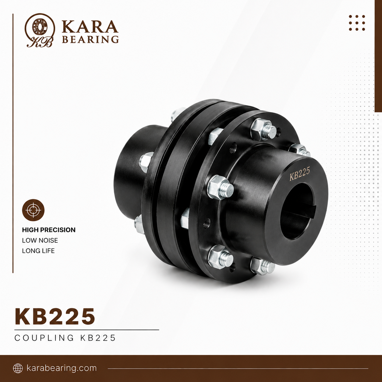 کوپلینگ KB225 1 کوپلینگ KB225 صنعتی مناسب انتقال قدرت در گیربکس، الکتروموتور و پمپ