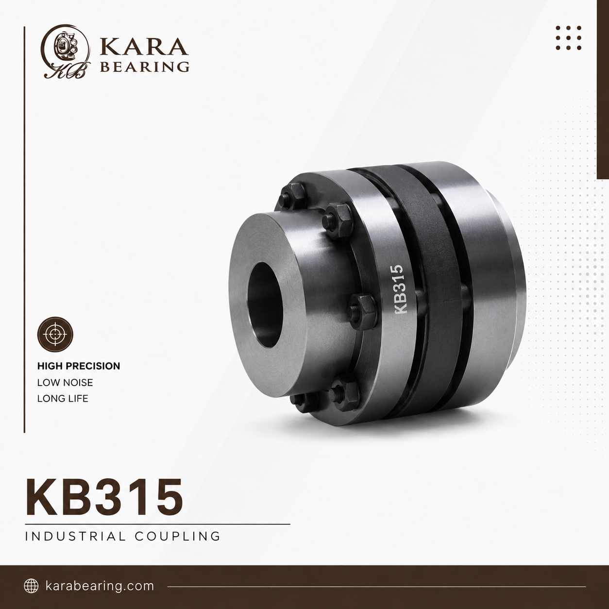 کوپلینگ KB315 1 کوپلینگ KB315 صنعتی مناسب انتقال قدرت در گیربکس، الکتروموتور و پمپ