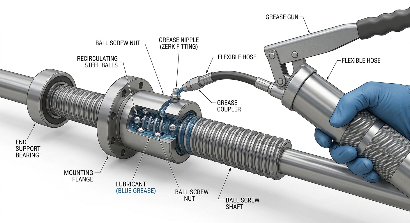 چرا بال اسکرو صدا میدهد؟ 2 آموزش روانکاری Ball Screw